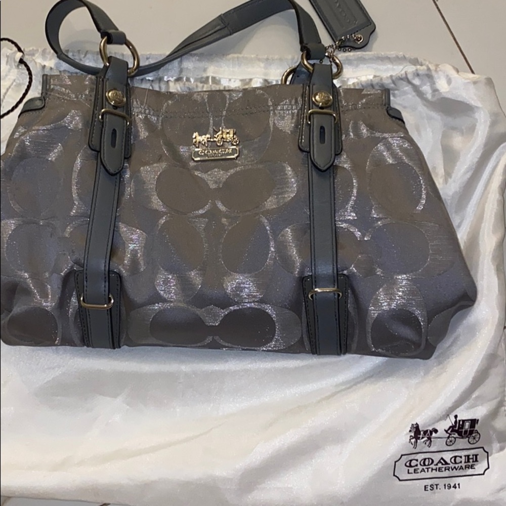 Grey coach monogram bag